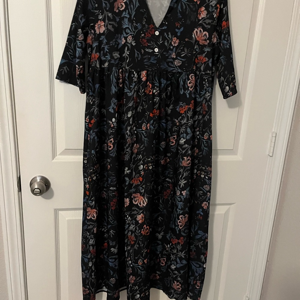 Floral Black Dress
